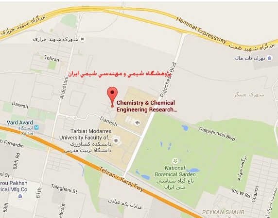 کروکی پژوهشگاه شیمی ایران کروکی پژوهشگاه شیمی ایران